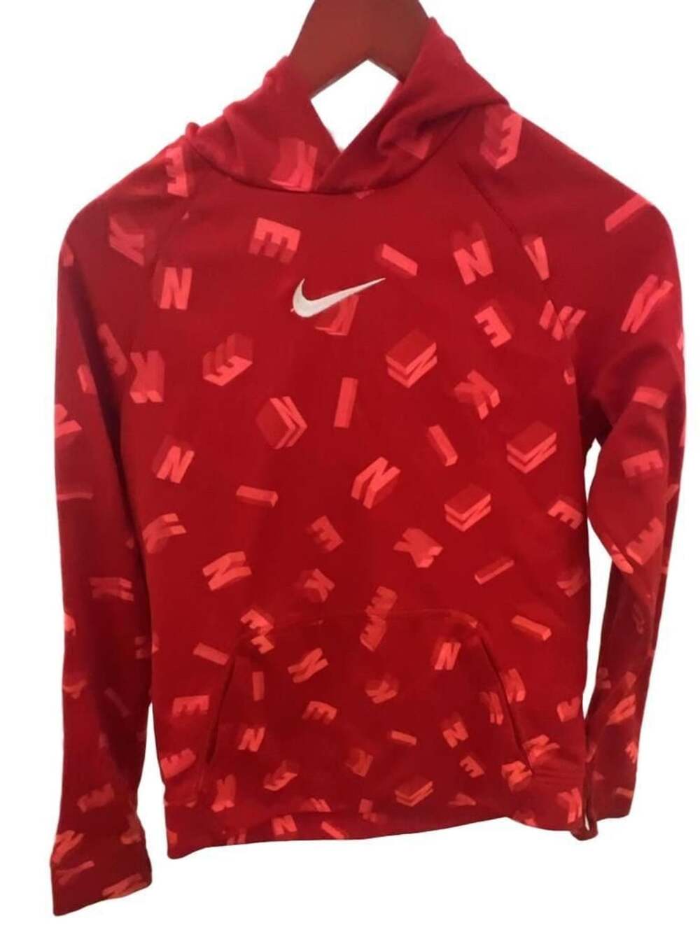 Nike Therma-FIT Child’s Printed Hoodie Size XL Red